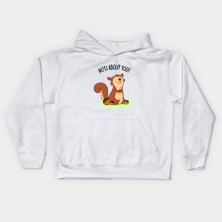 Nuts About You Cute Squirrel Pun Kids Hoodie